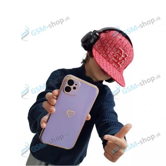 Púzdro silikón iPhone 12 Mini ružové LOVE so zlatým okrajom