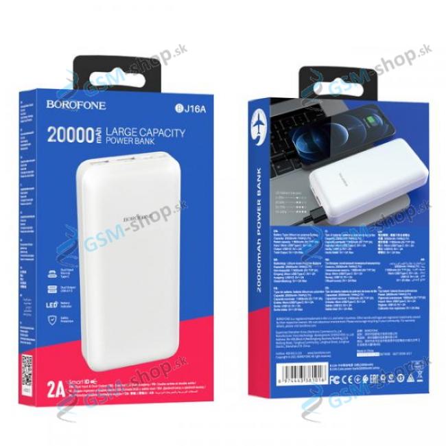 PowerBank BOROFONE BJ16A 20000 mAh 2x USB biela