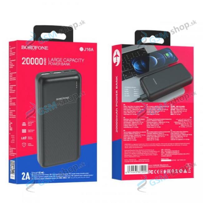 PowerBank BOROFONE BJ16A 20000 mAh 2x USB ierna