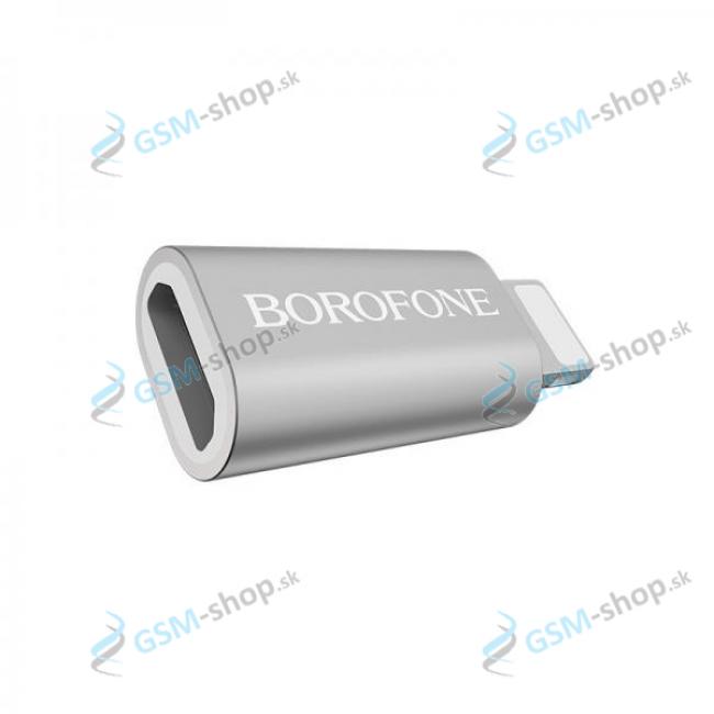 Adaptr BOROFONE BV5 z microUSB na Lightning strieborn