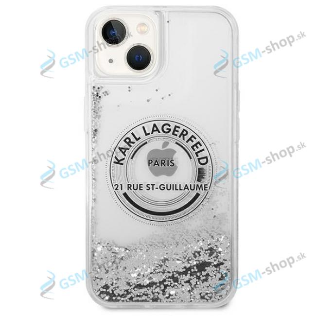 Kryt Karl Lagerfeld KLHCP14MLCRSGRS iPhone 14 Plus Liquid Glitter Silver