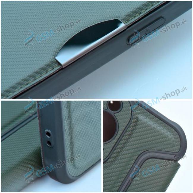 Pzdro RAZOR iPhone 14 knika magnetick Army Green