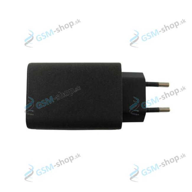 USB adaptr do siete Motorola MC-502 (50W) s dulnym vstupom USB-C a USB Originl ierny