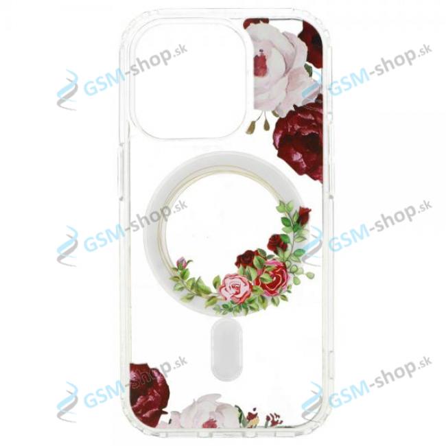 Pzdro silikn iPhone 14 MagSafe FLOWER- A
