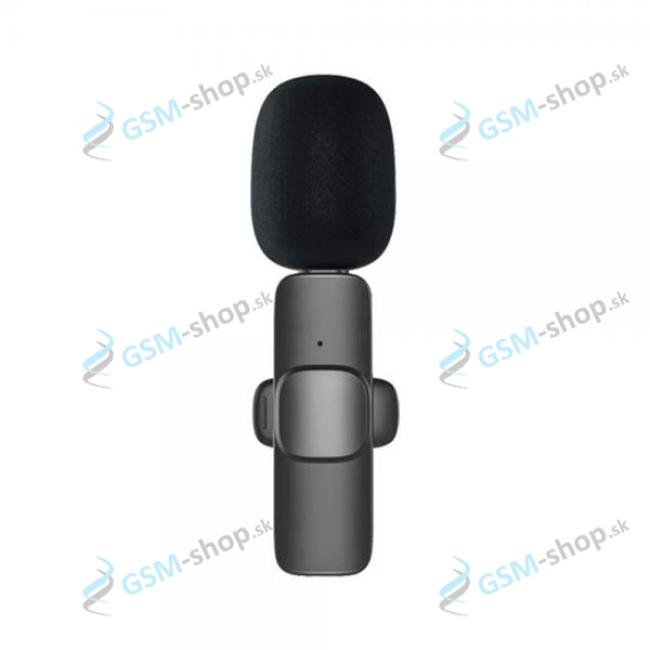 Bezdrôtový klopový mikrofón pre Apple iPhone LIGHTNING 2v1 čierny