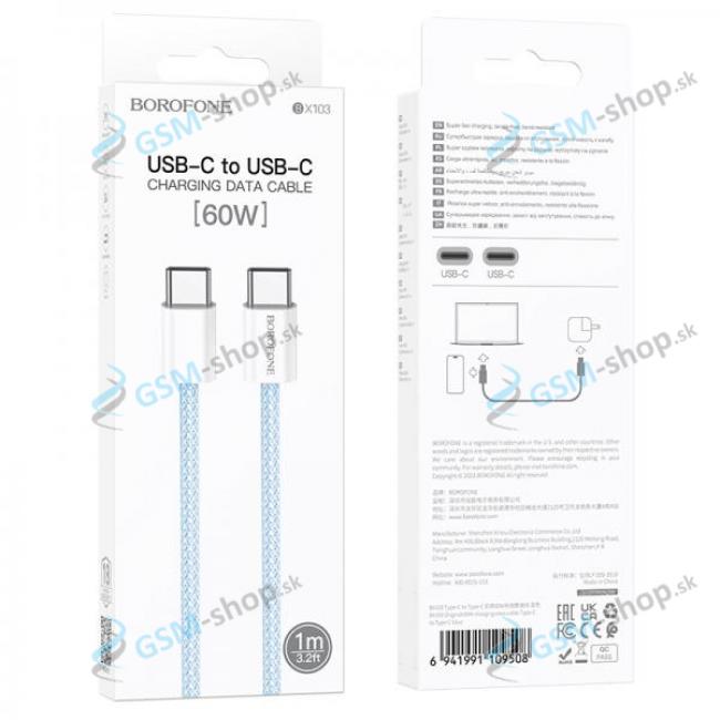 Datakbel BOROFONE BX103 USB-C a USB-C 60W 1 meter modr 3A