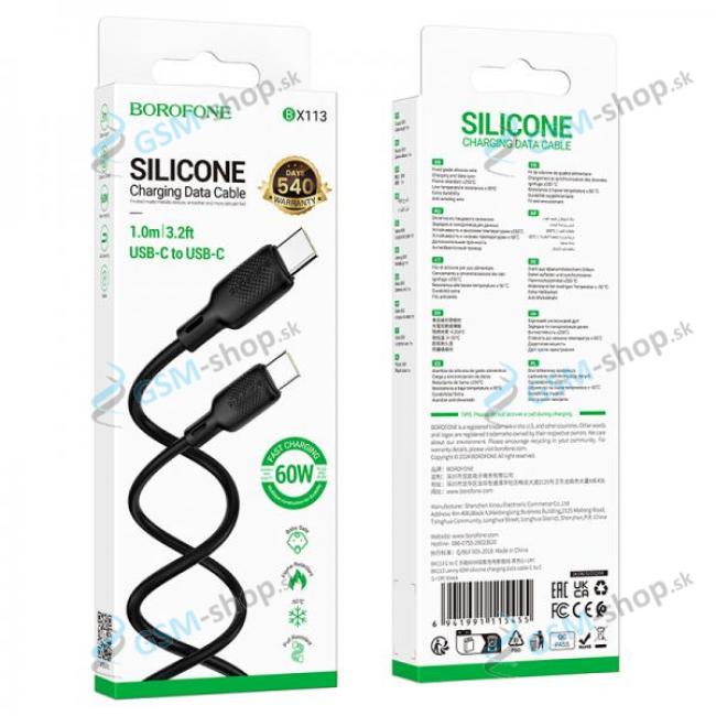 Datakbel BOROFONE BX113 USB-C a USB-C 60W 1 meter ierny 3A