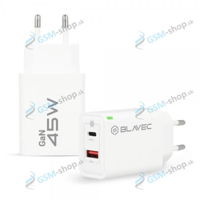 Nabjaka BLAVEC BC-5 GaN PD QC 45W USB a USB-C 3A biela