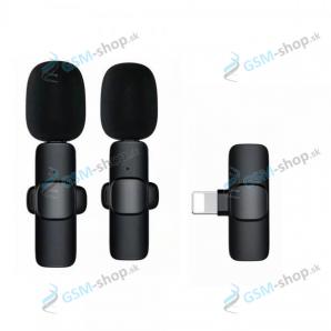 Bezdrôtový klopový mikrofón pre Apple iPhone LIGHTNING 2v1 čierny