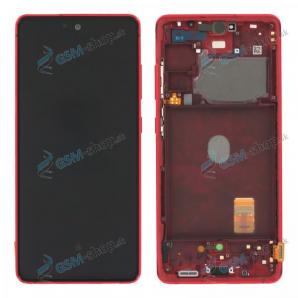 LCD displej Samsung Galaxy S20 FE (G780F) a dotyk s krytom červeným Originál