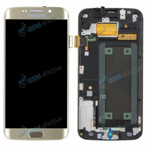 LCD displej Samsung Galaxy S6 Edge (G925) a dotyk s krytom zlatým Originál