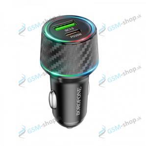 Adaptr do auta BOROFONE BZ21 USB a USB-C QC 3.0 PD 48W ierny 3A