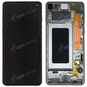 LCD displej Samsung Galaxy S10 (G973) a dotyk s krytom zelenm Originl