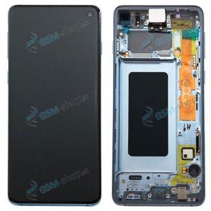 LCD displej Samsung Galaxy S10 (G973) a dotyk s krytom modrým Originál