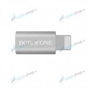 Adaptr BOROFONE BV5 z microUSB na Lightning strieborn