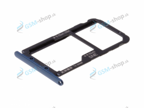 Sim a Micro SD držiak Huawei Mate 20 Lite modrý Originál