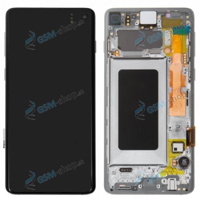 LCD displej Samsung Galaxy S10 (G973) a dotyk s krytom bielym Originl