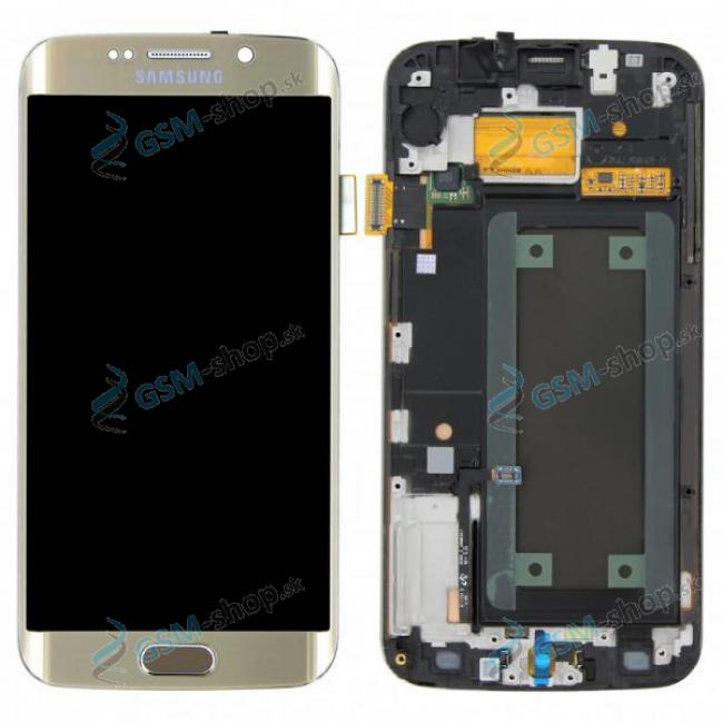 LCD displej Samsung Galaxy S6 Edge (G925) a dotyk s krytom zlatm Originl