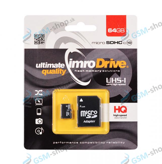Pamäťová karta IMRO MicroSD 64 GB SDHC UHS-I CLASS 10