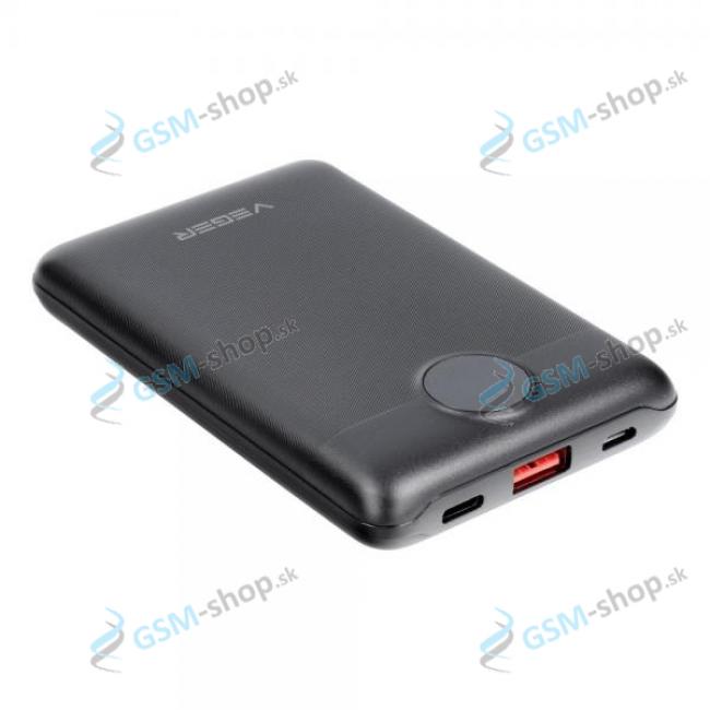 PowerBank VEGER S11 10 000 mAh QC 3.0 PD 22,5W s LED displejom ierna