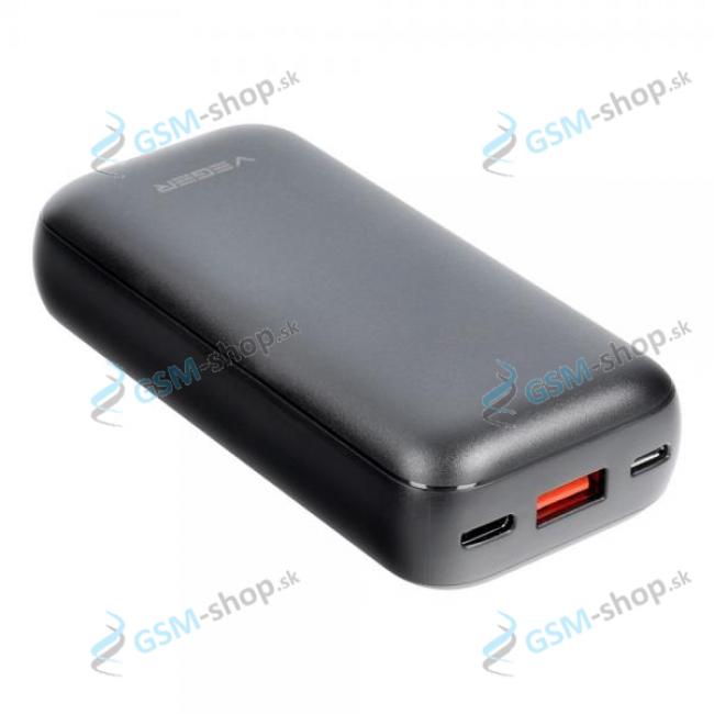 PowerBank VEGER S10 10 000 mAh QC 3.0 PD 20W s LED displejom ierna